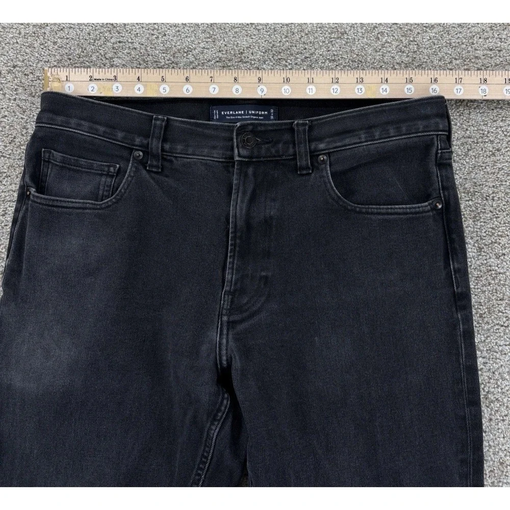 Everlane Uniform Slim 4-Way Stretch Organic Jeans Men's 33x32 (Fits 33x30) Black